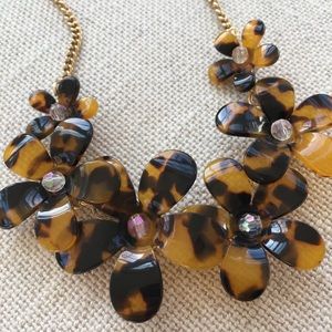 J.Crew Tortoise Shell Flower Necklace